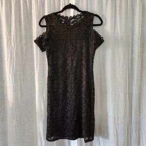 ambiance black lace off shoulder dress